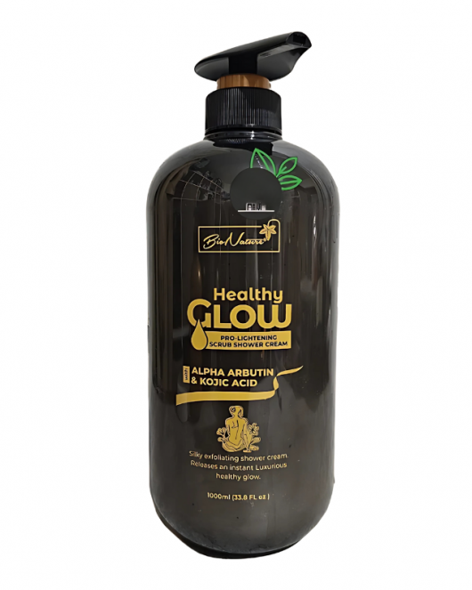 Bionature Healthy Glow Pro-Lightening Scrub Shower Cream, With Alpha Arbutin and Kojic Acid
