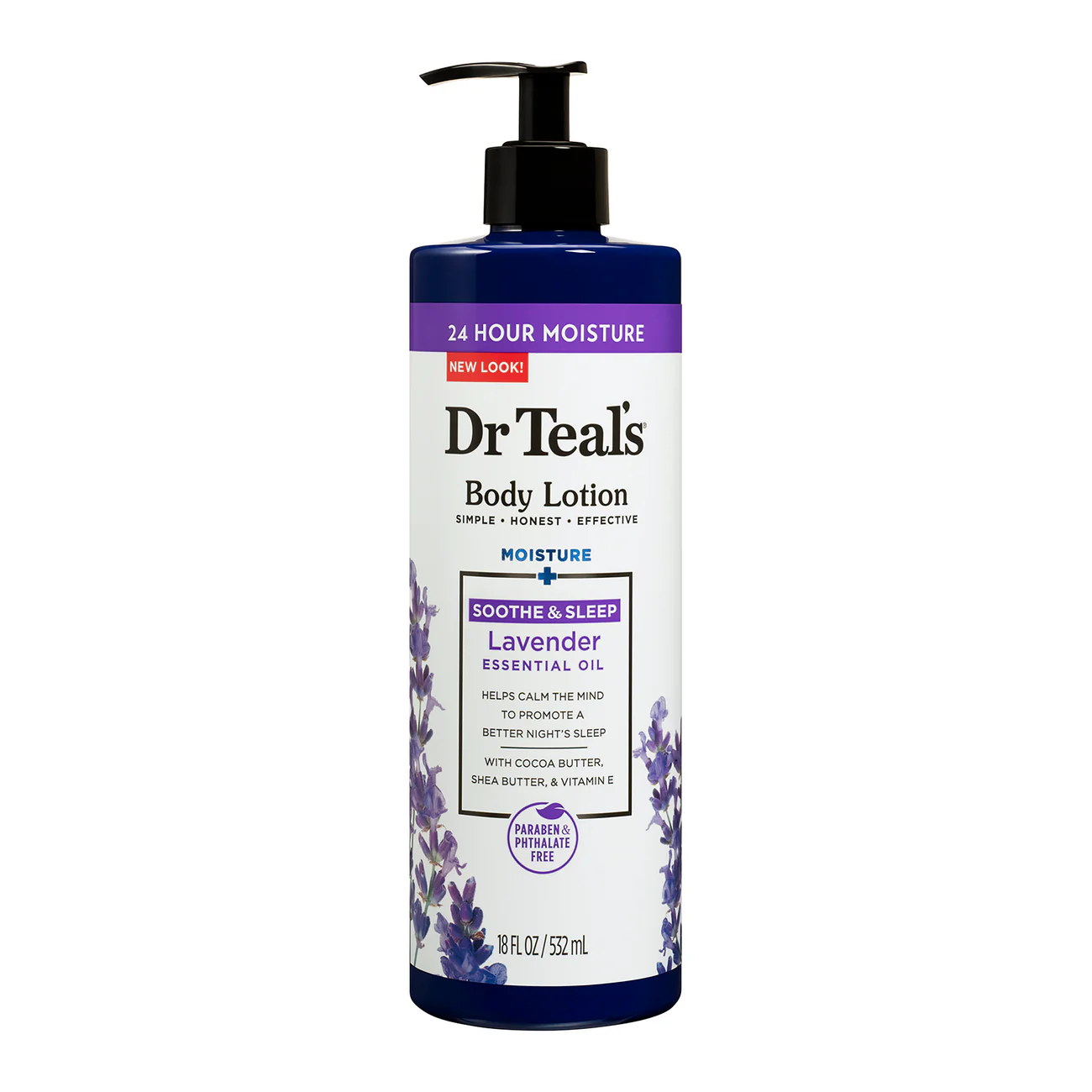 Dr Teal's Soothe and Sleep Moisturizing Body Lotion with Essential Lavender Oil, 532ml
