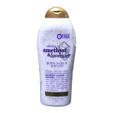 OGX Calming + Amethyst And Lavender Body Scrub And Wash, Gently Exfoliating